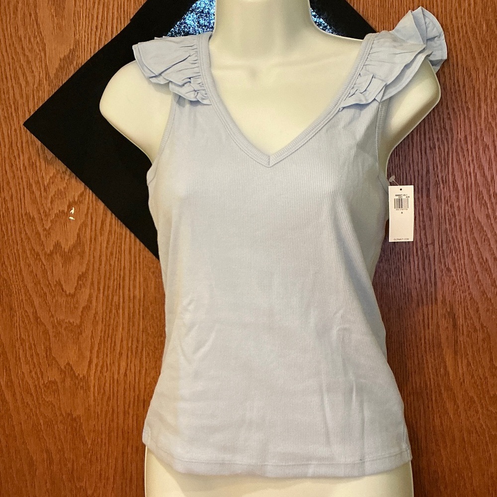 Old Navy Light Blue Ruffle Tank Top